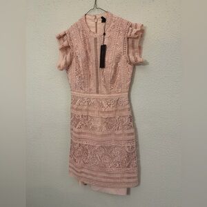 Elegant Pink Lace Dress
